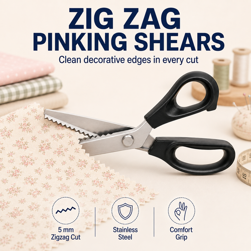 🔥LAST DAY 49% OFF✂️Pinking Shears Zig‑Zag Fabric Scissors 5mm Serrated Stainless Steel
