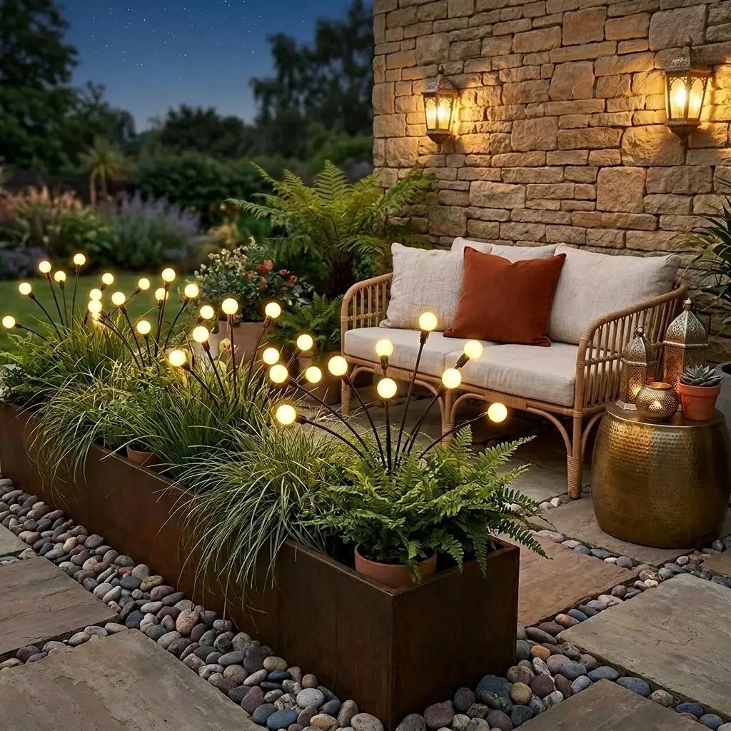 🪻💡Outdoor Solar Firefly Garden Lights Waterproof 4/8 Pack
