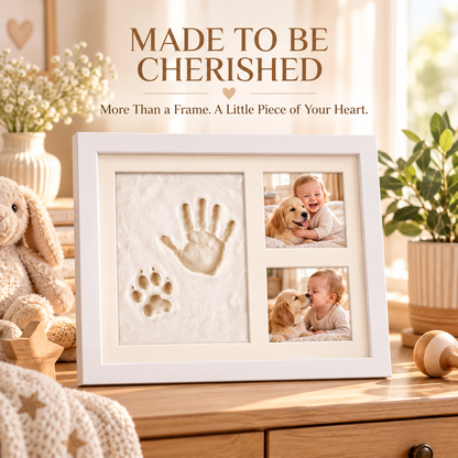 Baby & Pet Paw Print Keepsake Kit – Personalized Handprint & Photo Memory Frame