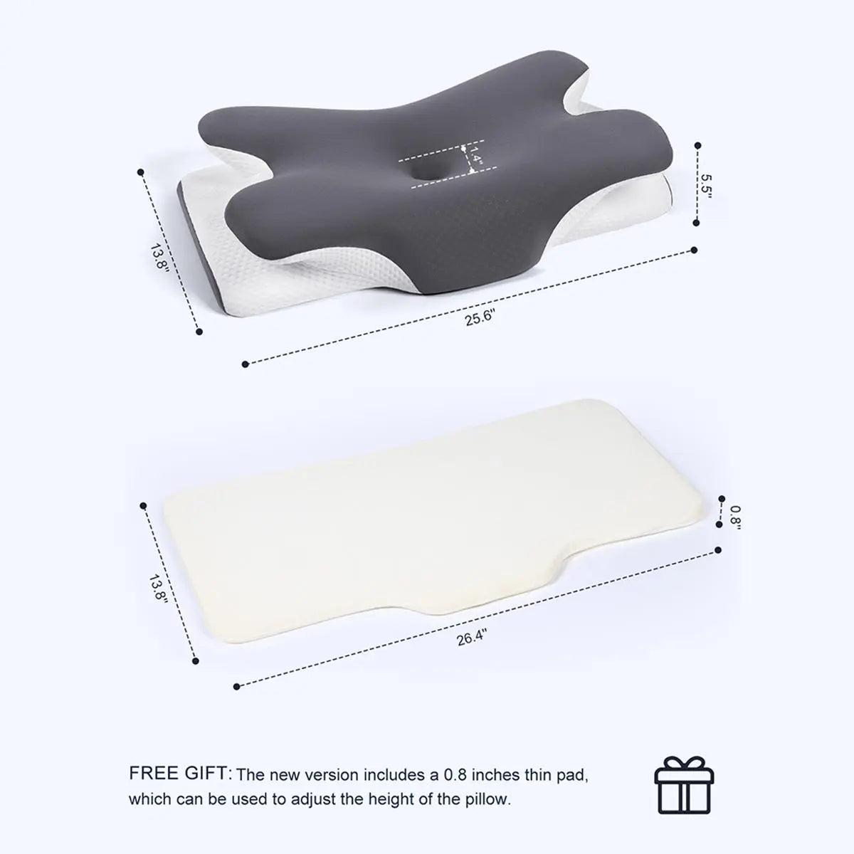 ☁️🛌 Adjustable Ergonomic Memory Foam Pillow