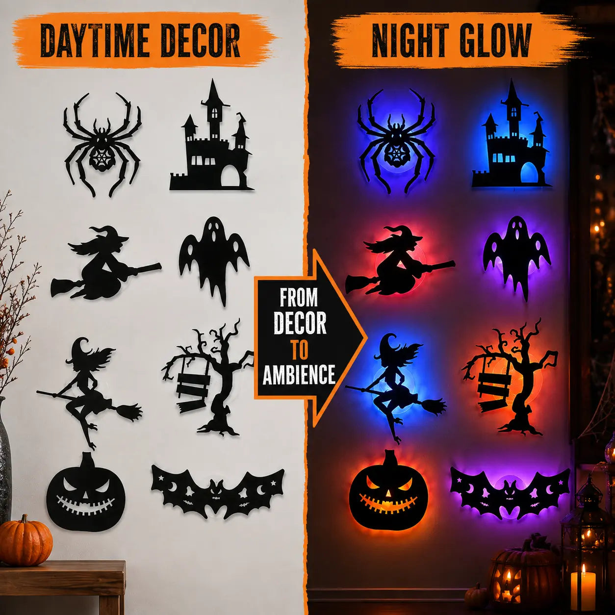 🔥LAST DAY 49% OFF🎃Halloween LED Silhouette Wall Light Stickers