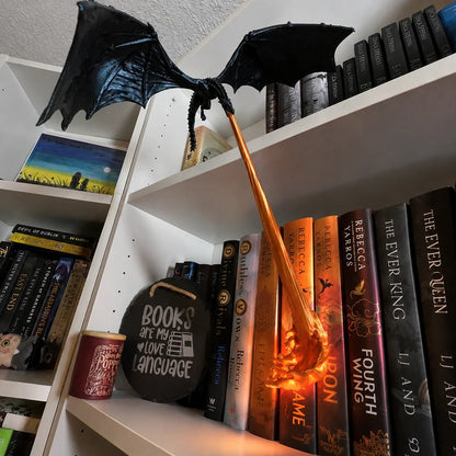 🔥 Limited 50% OFF🐉 Fire-Breathing Dragon Bookshelf Decor Lamp + LED Flame Light Kit