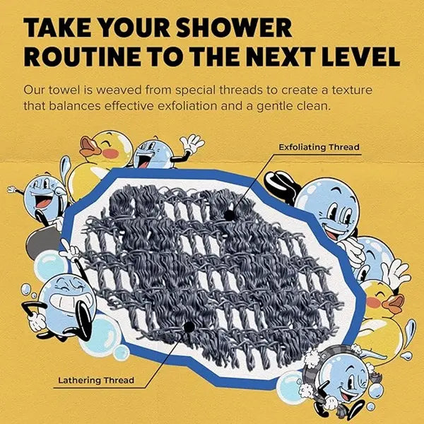 GOSHI Exfoliating Shower Towel - Rip-Resistant Washcloth