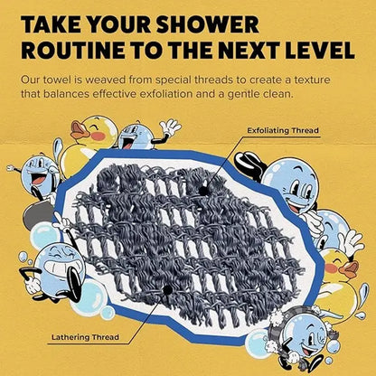GOSHI Exfoliating Shower Towel - Rip-Resistant Washcloth