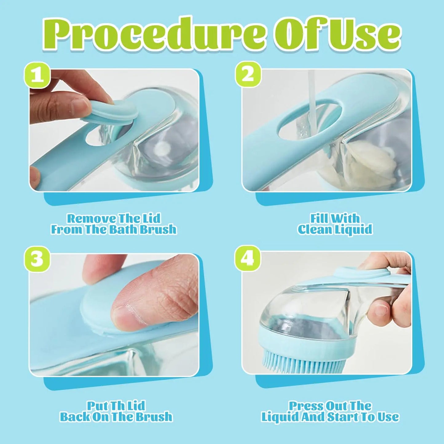 49% OFF -Pet Bath Brush with Shampoo Dispenser for Dogs & Cats