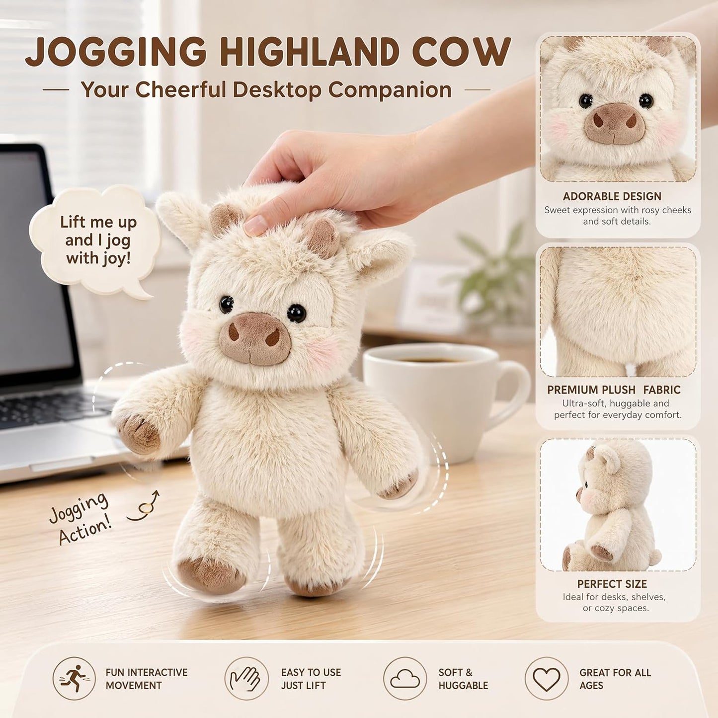 🎉 49% OFF — Running Scottish Highland Cow Stuffed Animal