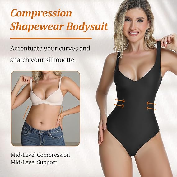 🔥Best Seller🔥Wireless Plunge Thong Bodysuit - Sexy, Comfortable Fit