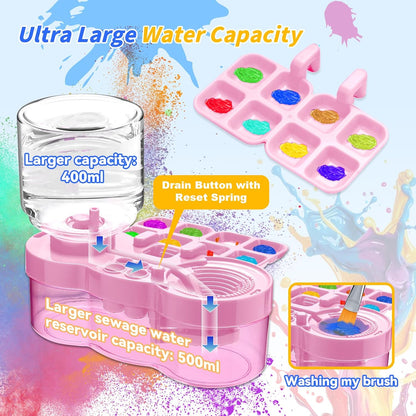 49% OFF🎨💧 Upgraded Paint Brush Cleaner Cup, Circulating Water Brush Rinser for Acrylic & Watercolor, Art Gift for Artists
