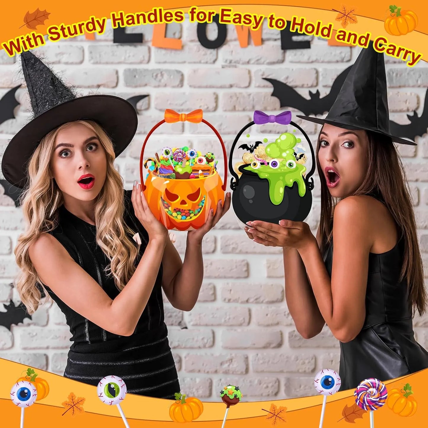 🔥Limited Time 49% OFF - Halloween Favor Bags Transparent Pumpkin Sealed Pouches🍬