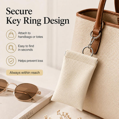 📢Best Seller🔥Spring-Open PU Leather Sunglasses Pouch 👓| Portable Eyeglass Case with Keychain