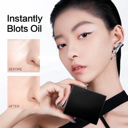Black Magnet Oil Blotting Setting Sheet - 2 in 1