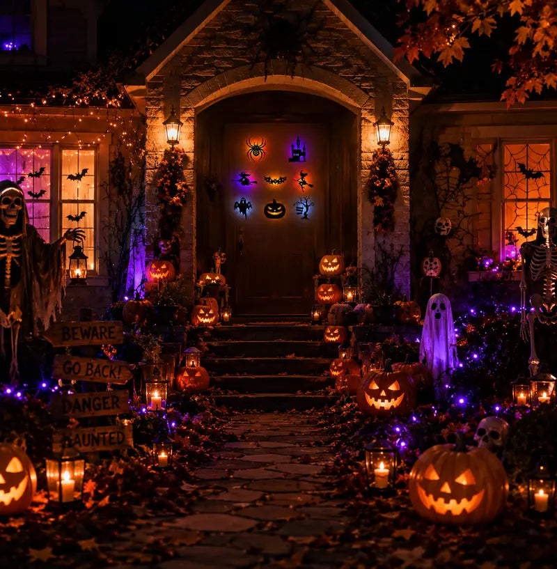 🔥LAST DAY 49% OFF🔥🎃Halloween LED Silhouette Wall Light Stickers | Battery Powered Peel & Stick Spooky Party Decor
