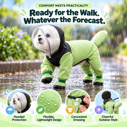 🐶☔ Rainy Day Essential | Waterproof Dog Raincoat with Hood – Lightweight & Comfortable