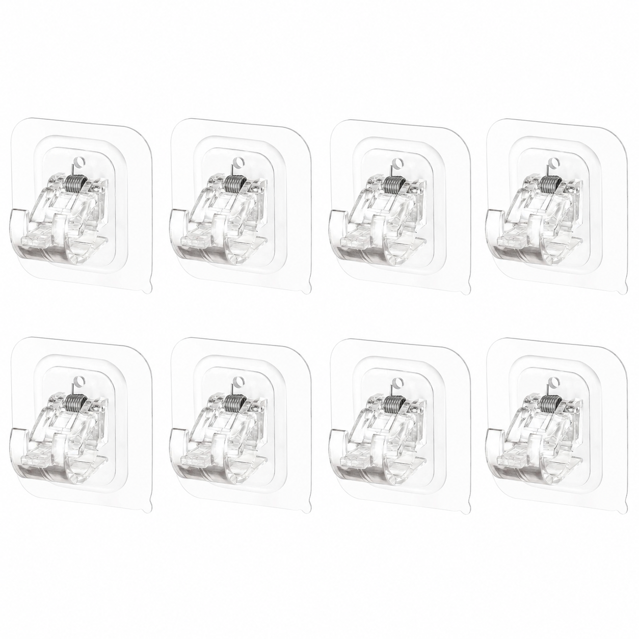 🪝8/16PCS Transparent Curtain Rod Brackets with Clips for Home