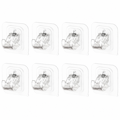 🪝8/16PCS Transparent Curtain Rod Brackets with Clips for Home