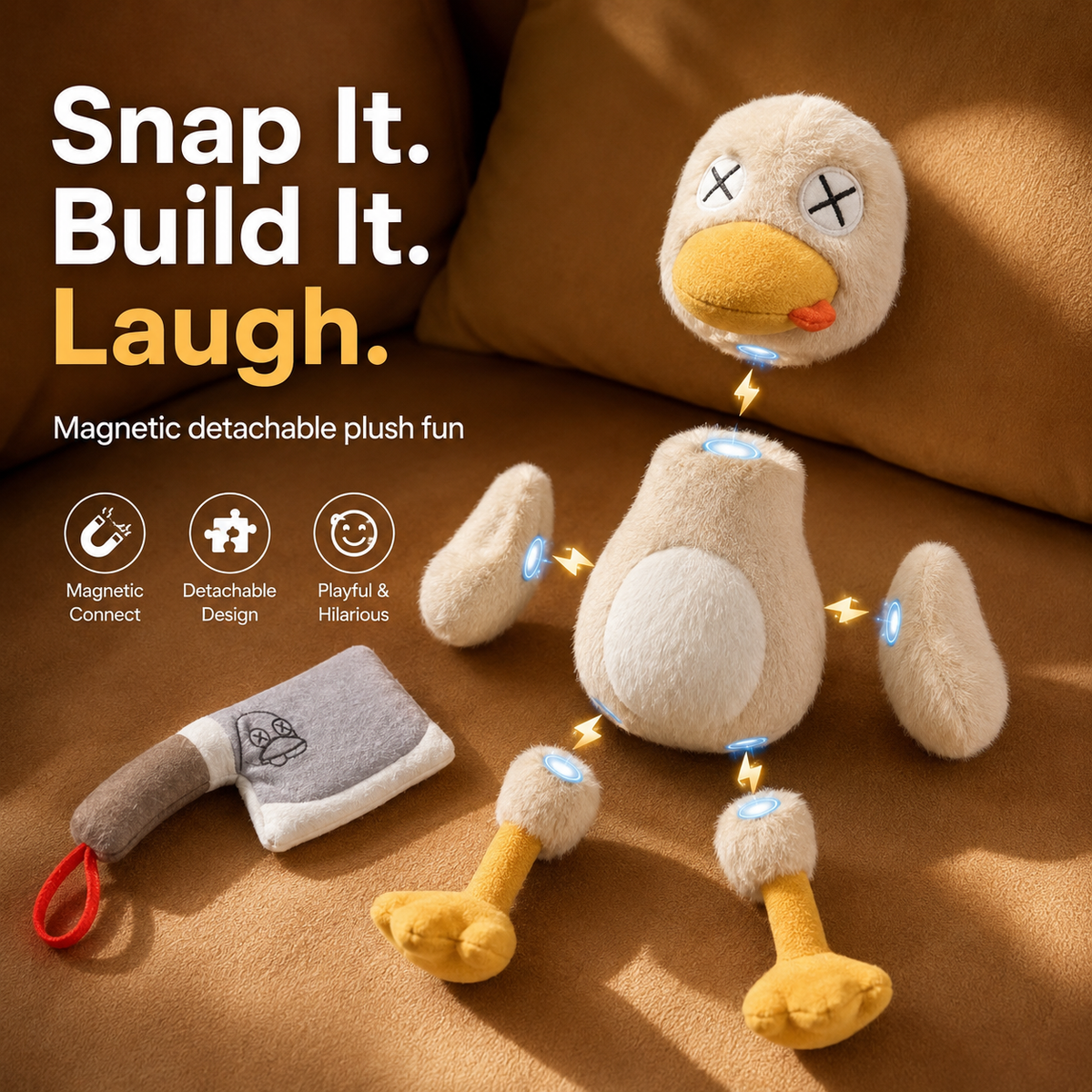 Magnetic Plush Toy Duck – 'Salted Duck' Assembly Toy