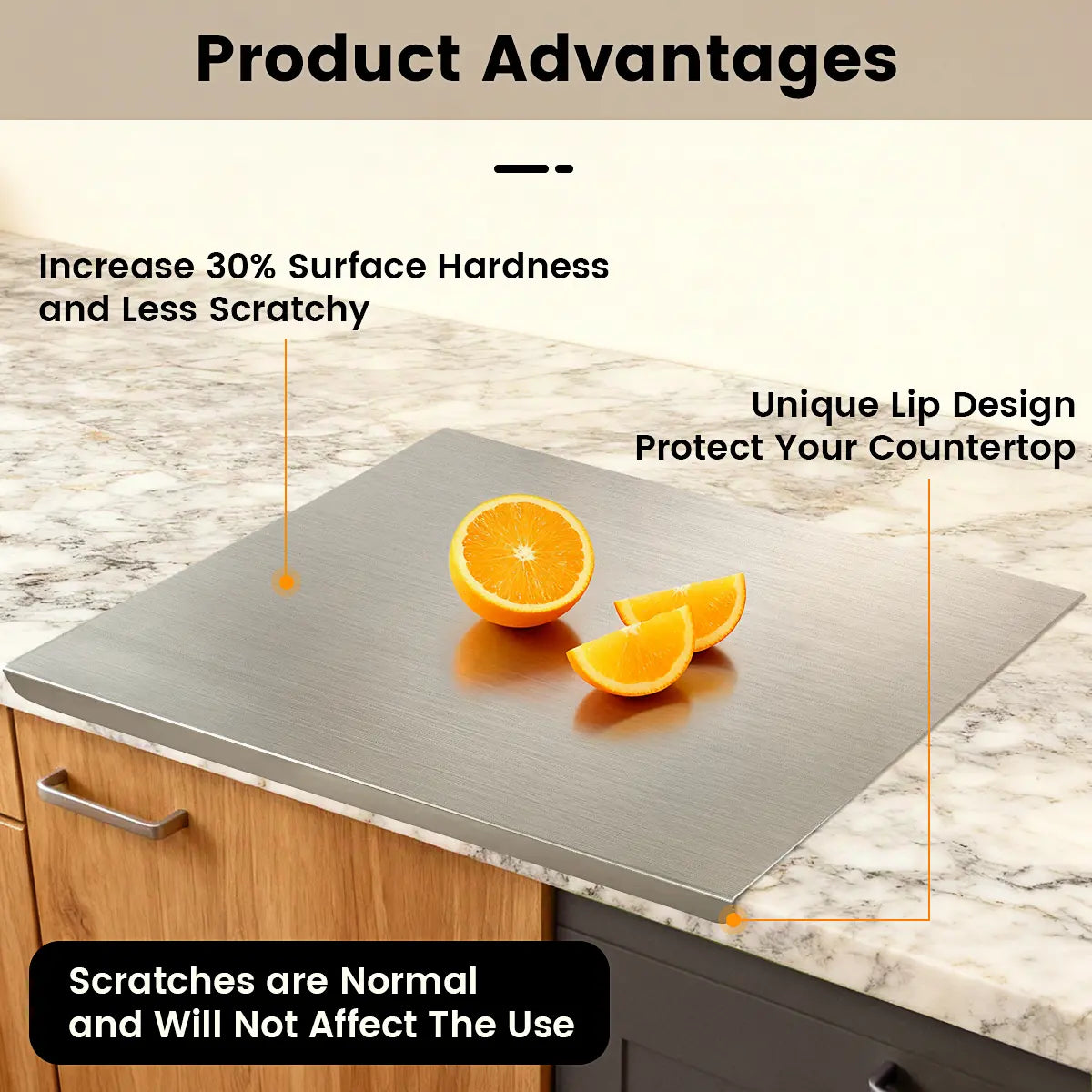 💥Limited Time 49% Off! Non-slip Stainless Steel Kitchen  Cutting Board