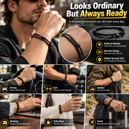 🎁 BUY 1 GET 1 FREE | Emergency Escape Bracelet – Discreet Glass Breaker & Hidden Self-Rescue Tool
