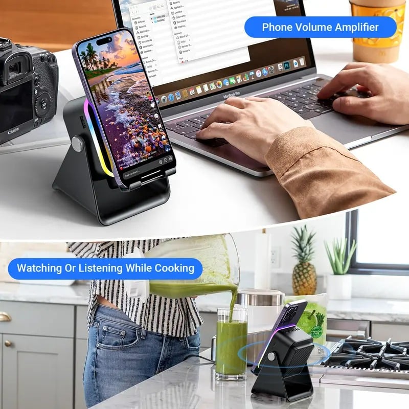 🔥Hot sale – up to 49% off🎶📱 5-in-1 Wireless Induction Audio Speaker Stand