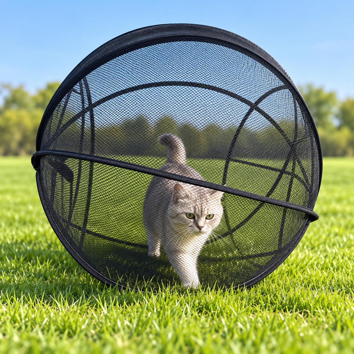 🐱 Pop Up Cat Playpen – Portable Outdoor Cat Enclosure with Breathable Mesh