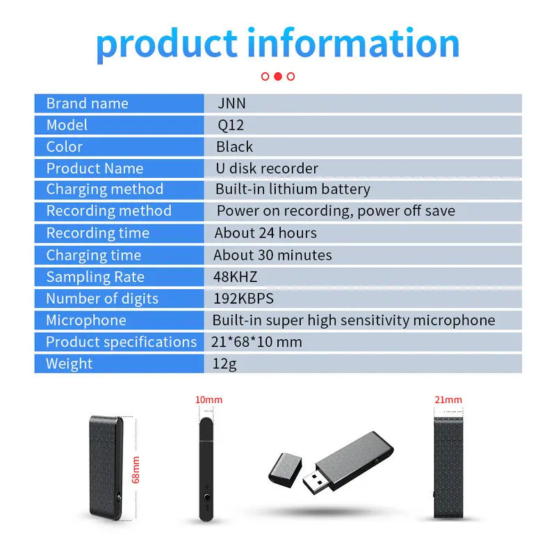 🔥 Limited Time 49% OFF | Mini 2-in-1 USB Voice Recorder – Smart Audio Recording Device for Meetings & Notes