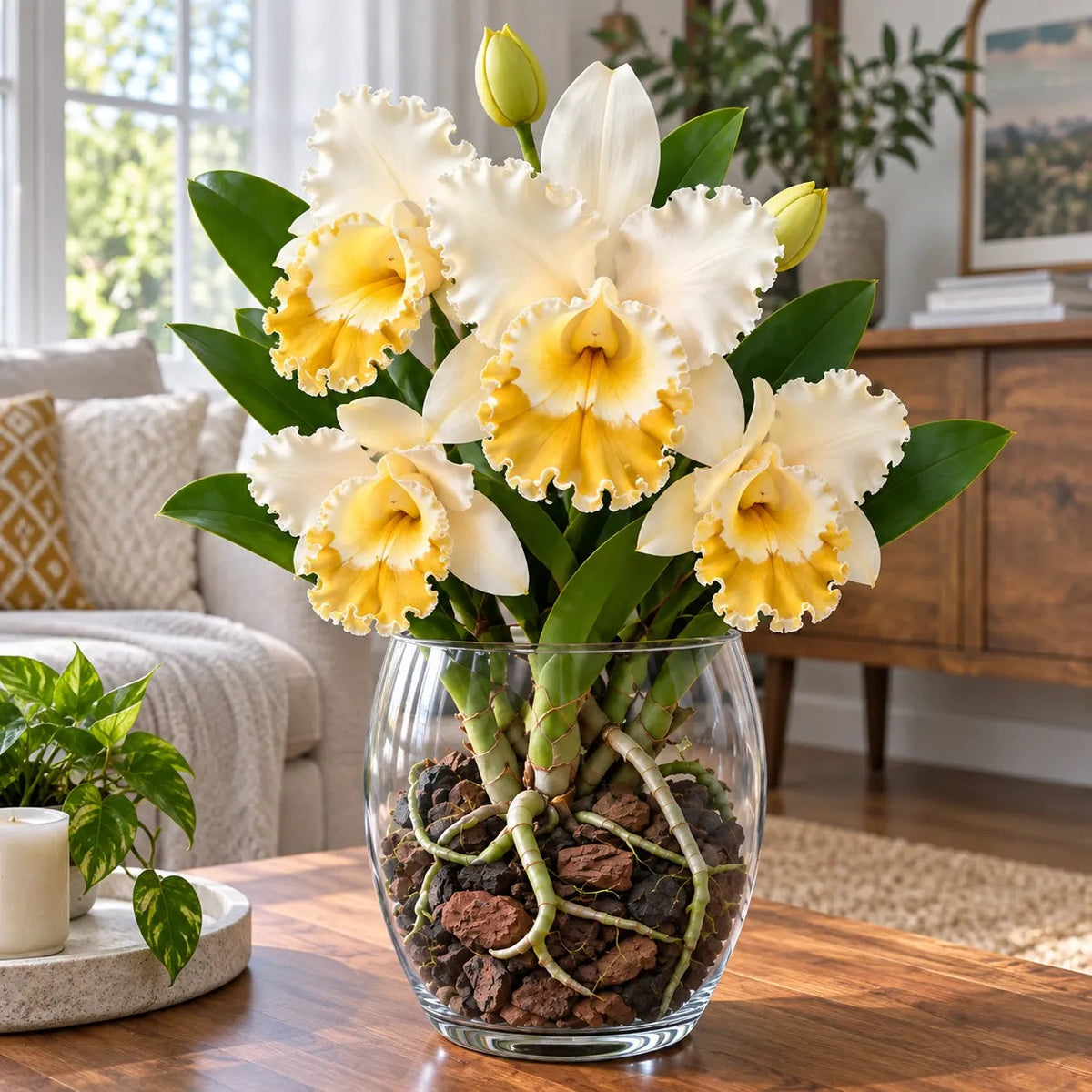 💎 Rare Ruffled Cattleya Orchid Rooted Pseudobulbs – Giant Exotic Blooms🌸