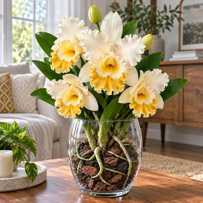 💎 Rare Ruffled Cattleya Orchid Rooted Pseudobulbs – Giant Exotic Blooms🌸