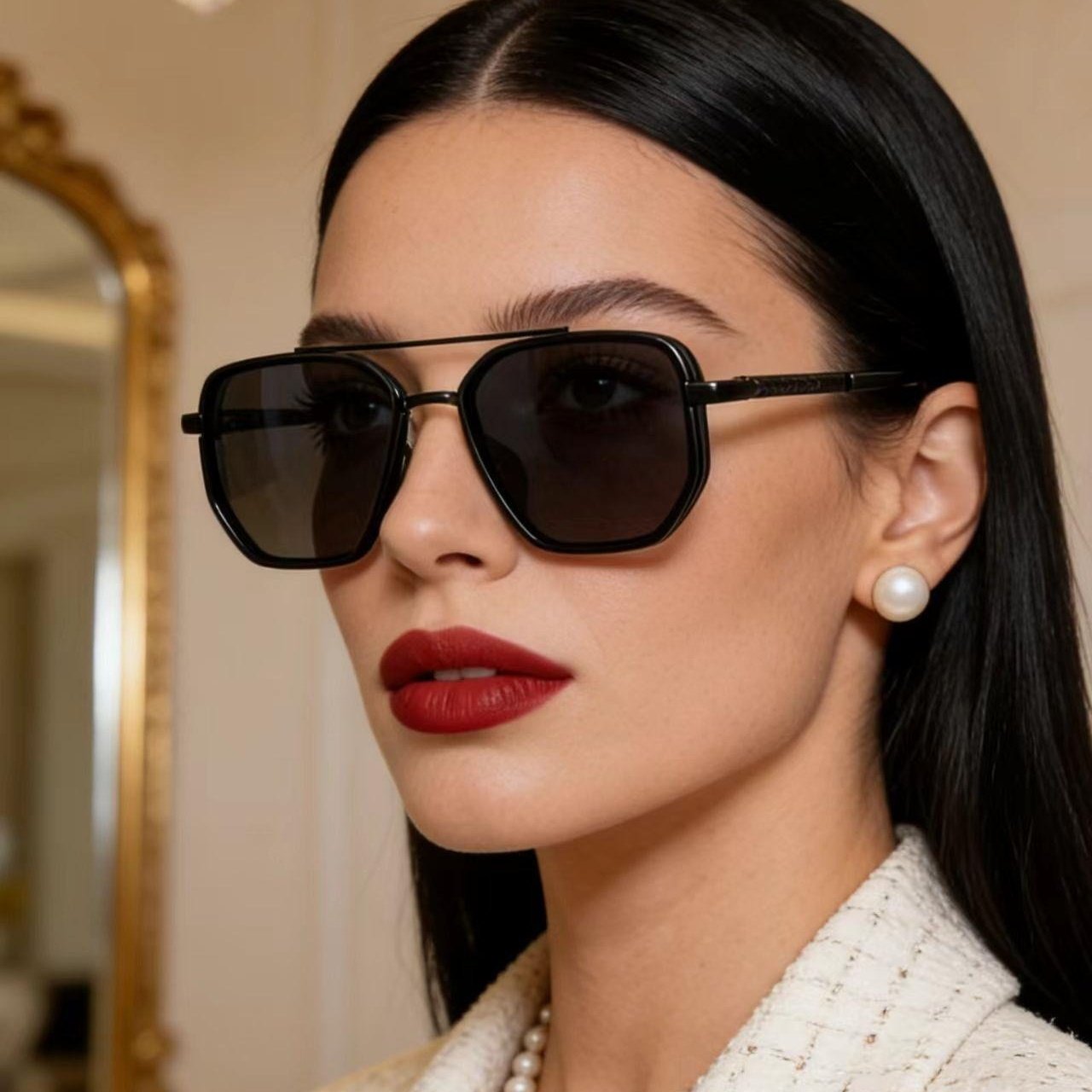 🎁Promotion 49% OFF😎 Fashion Geometric Double-Beam Sunglasses