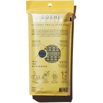GOSHI Exfoliating Shower Towel - Rip-Resistant Washcloth