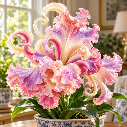 🌸 Royal Ruffle Fantasy Lily Bulbs – Grow in Water or Soil, Giant Ruffled Blooms