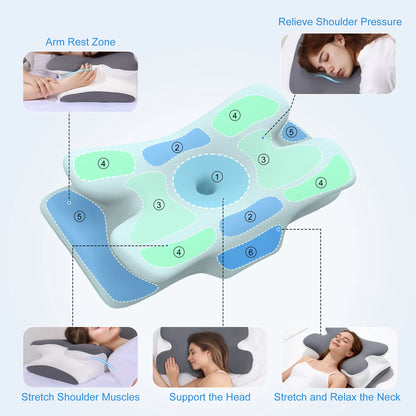 ☁️🛌 Adjustable Ergonomic Memory Foam Pillow