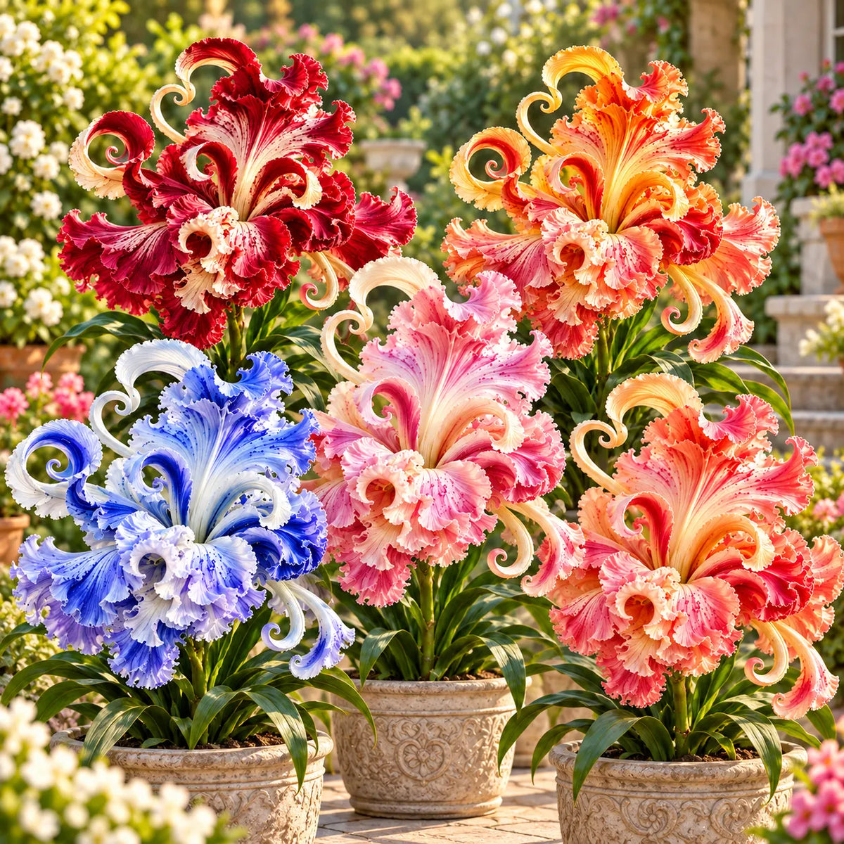 🌸 Royal Ruffle Fantasy Lily Bulbs – Grow in Water or Soil, Giant Ruffled Blooms