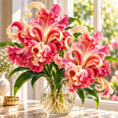 🌸 Royal Ruffle Fantasy Lily Bulbs – Grow in Water or Soil, Giant Ruffled Blooms