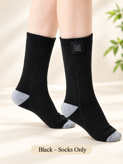 🔥 Rechargeable Heated Socks – 3 Adjustable Heat Levels, 3000mAh Battery Option & Winter Foot Warmth