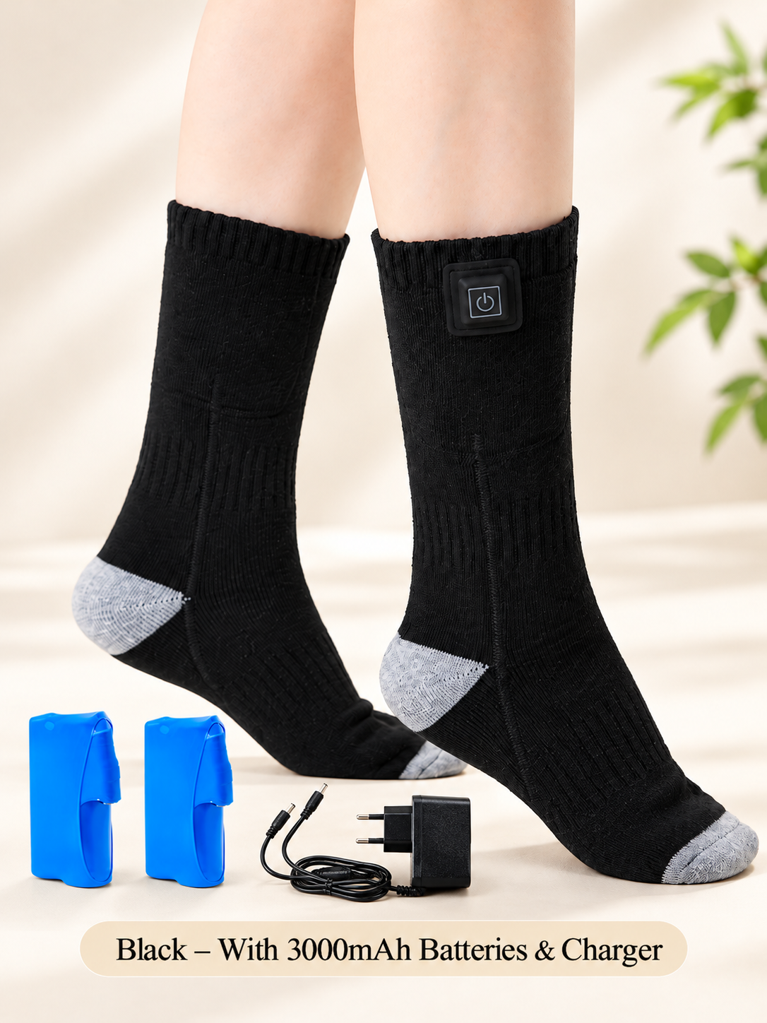 🔥 Rechargeable Heated Socks – 3 Adjustable Heat Levels, 3000mAh Battery Option & Winter Foot Warmth