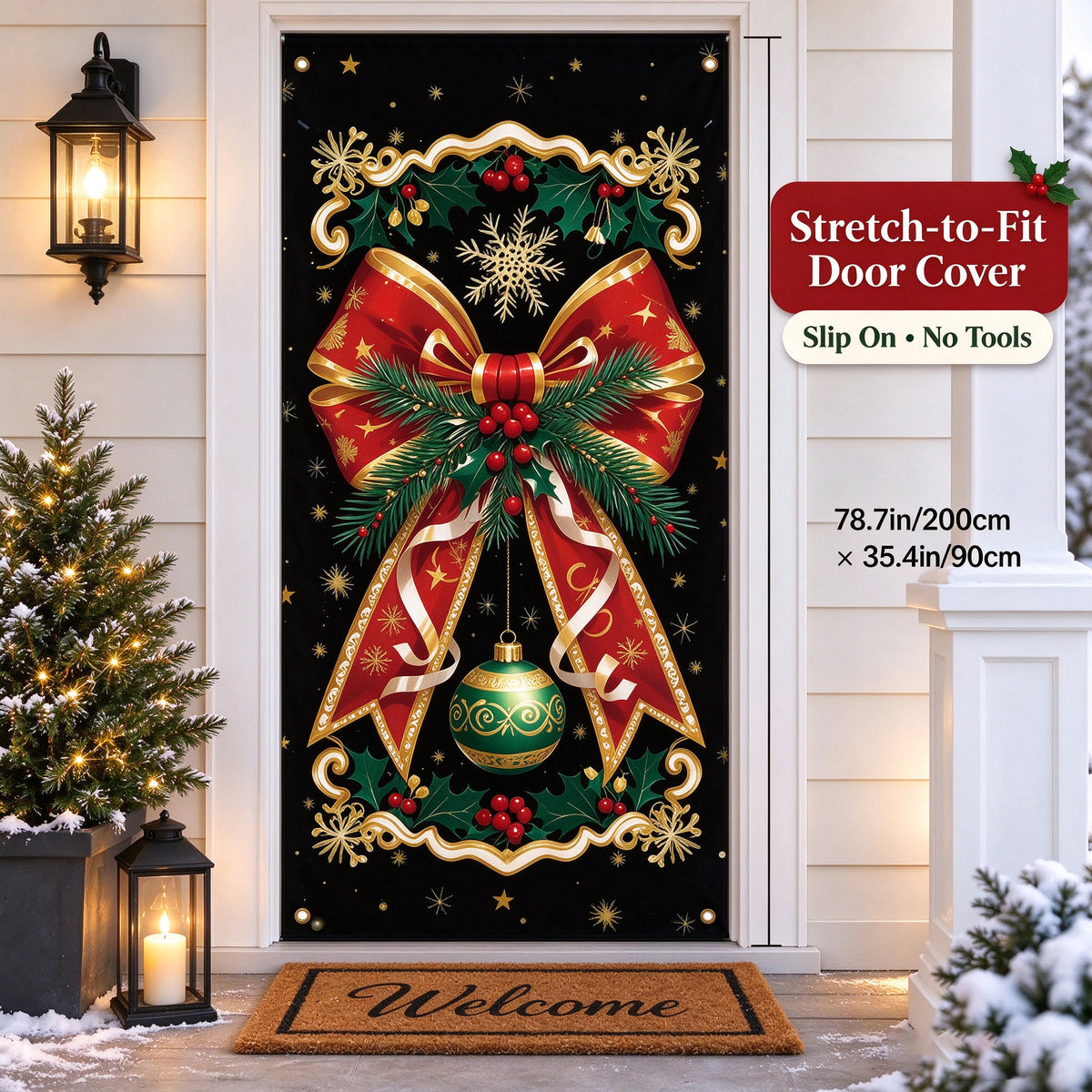 🎅Christmas Stretch Door Cover— Bring Christmas Magic Home🪄