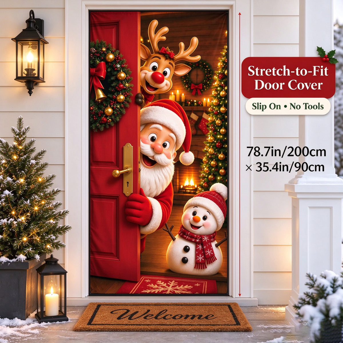 🎅Christmas Stretch Door Cover— Bring Christmas Magic Home🪄