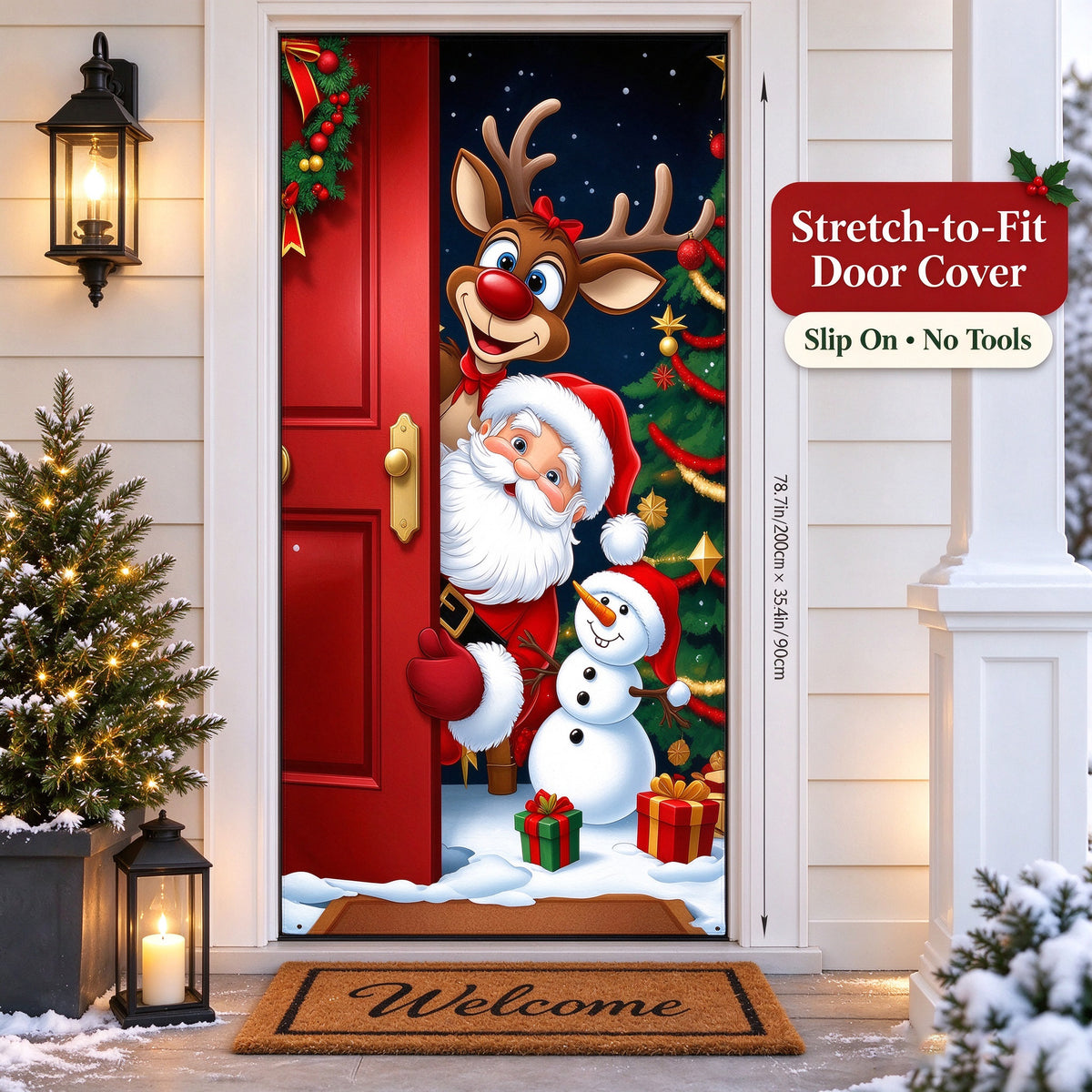 🎅Christmas Stretch Door Cover— Bring Christmas Magic Home🪄