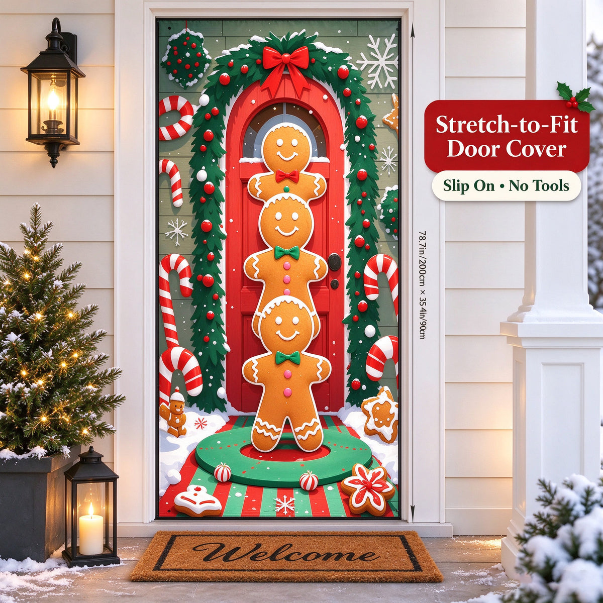 🎅Christmas Stretch Door Cover— Bring Christmas Magic Home🪄