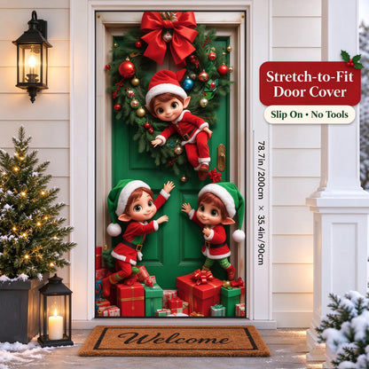 🎅Christmas Stretch Door Cover— Bring Christmas Magic Home🪄