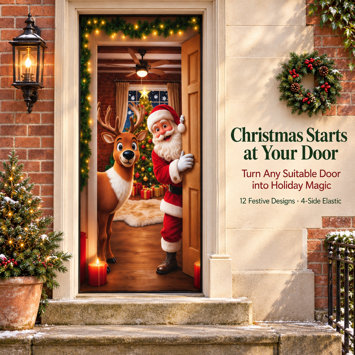 🎅Christmas Stretch Door Cover— Bring Christmas Magic Home🪄