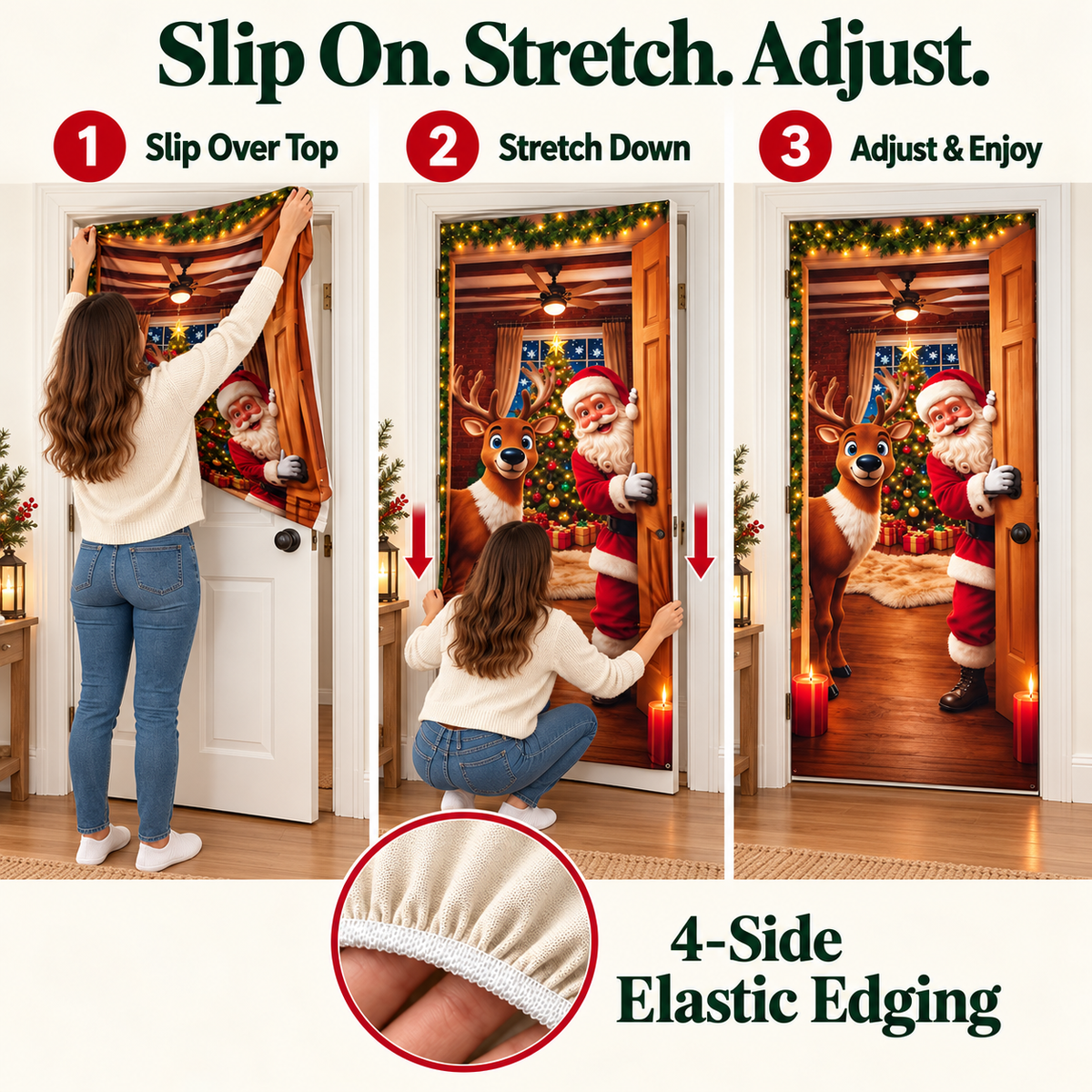 🎅Christmas Stretch Door Cover— Bring Christmas Magic Home🪄