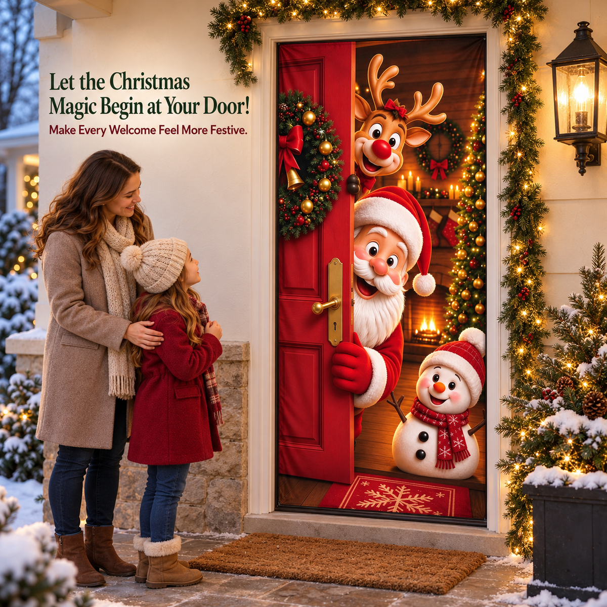 🎅Christmas Stretch Door Cover— Bring Christmas Magic Home🪄