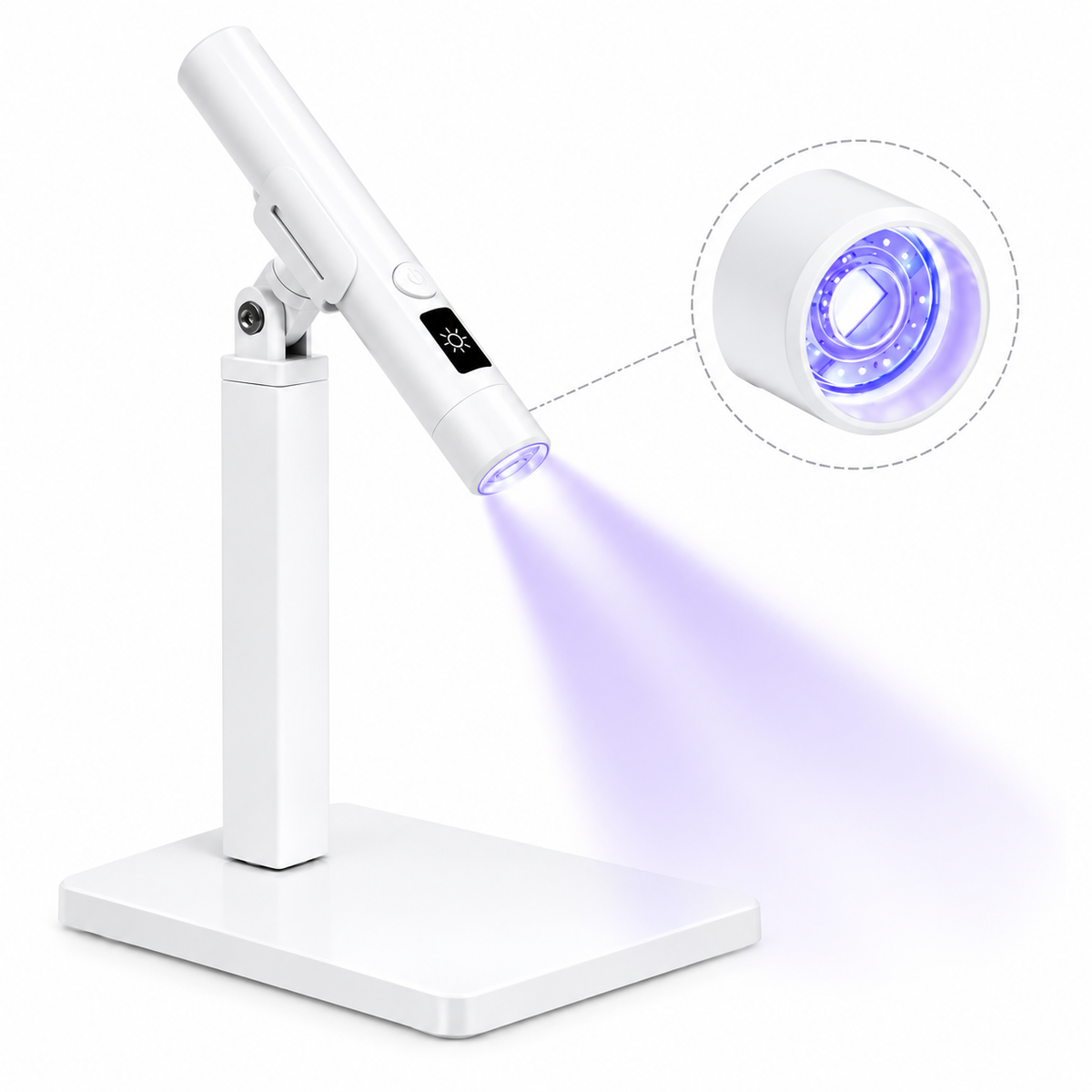 💅 Nail Art Made Easier ✨ Rechargeable Mini UV/LED Nail Flash Cure Lamp with Adjustable Stand