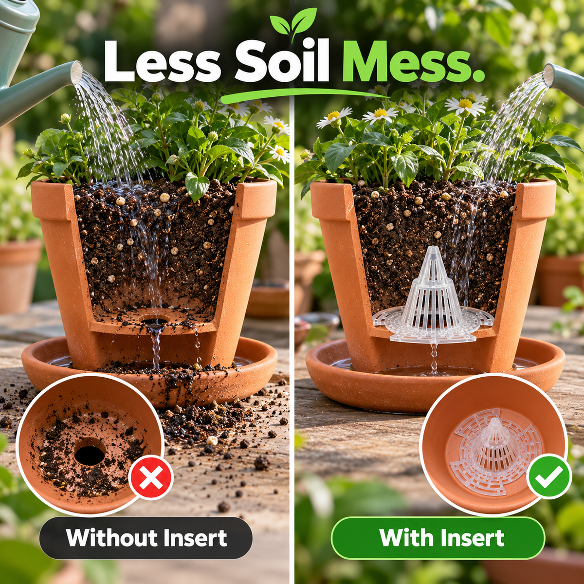 🌱 Cone-Shaped Plant Pot Drainage Mesh Inserts—Helps Keep Soil In & Water Flowing