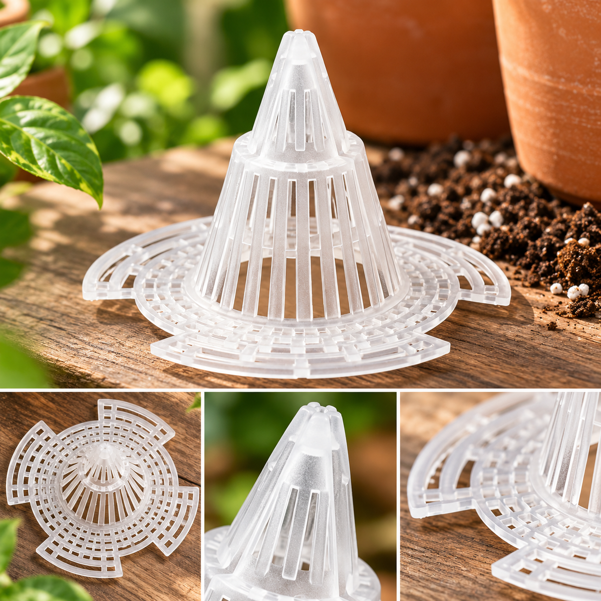 🌱 Cone-Shaped Plant Pot Drainage Mesh Inserts—Helps Keep Soil In & Water Flowing