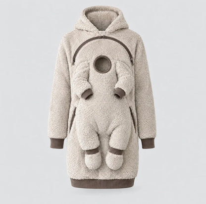 🧸 Cozy Sherpa Baby Pouch Hoodie – Keep Your Little One Close