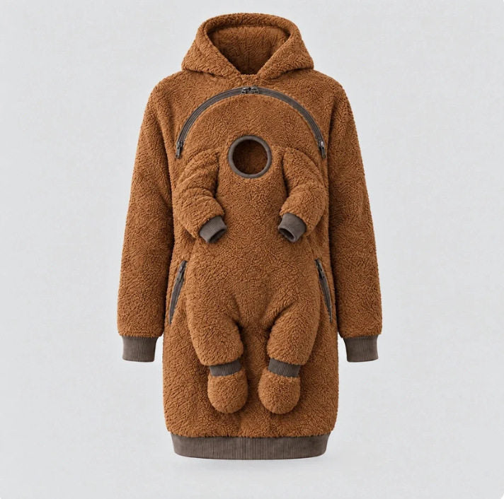 🧸 Cozy Sherpa Baby Pouch Hoodie – Keep Your Little One Close