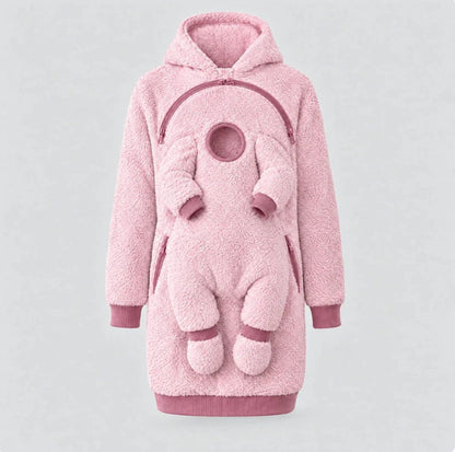 🧸 Cozy Sherpa Baby Pouch Hoodie – Keep Your Little One Close