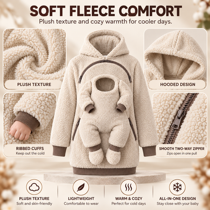 🧸 Cozy Sherpa Baby Pouch Hoodie – Keep Your Little One Close